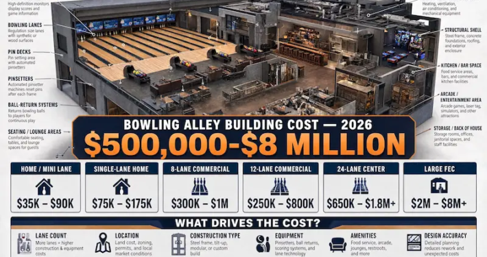 How musch dose it cost to build a bowling alley