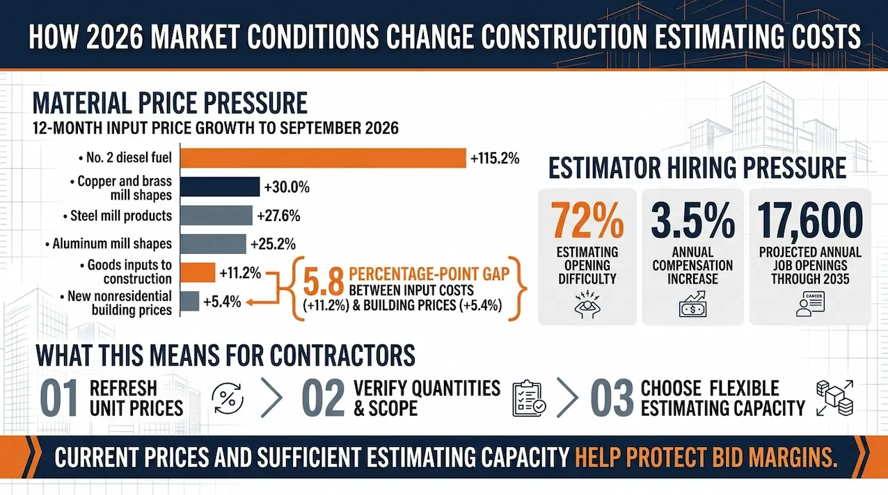 2026 market condition changes construction estimating costs